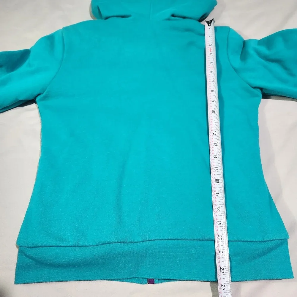 The North Face Elloise Girls 18 XL Reversible Full Zip Hoodie Jacket Teal Purple